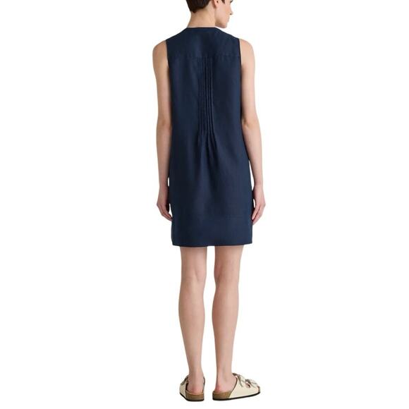 New Quince Women’s European Linen Sleeveless Swing Dress Deep Navy Blue XL 3909M - Picture 3 of 11
